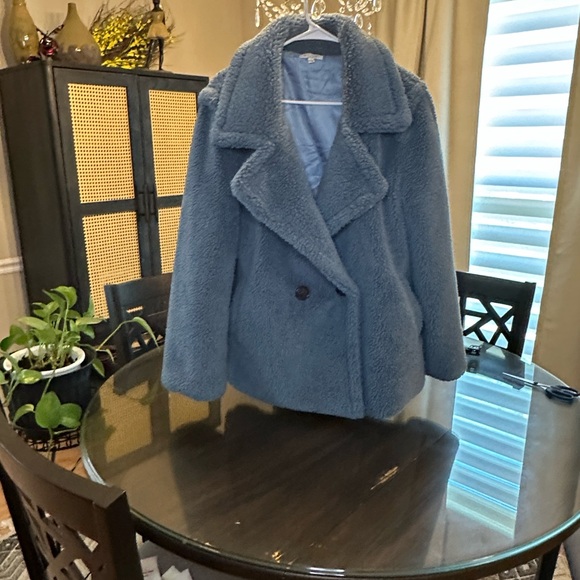 Cozy Blue Women's Jacket teddy style size L - Picture 1 of 7
